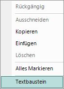Textbausteine-Kontextmenü