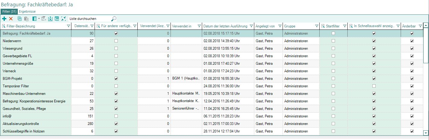 FilterTabelle