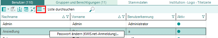 PW zurücksetzen