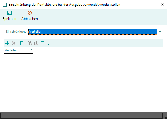 Kontaktpersonenauswahl Verteiler