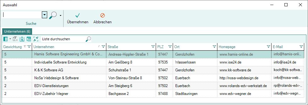 Profil-Auswahlfenster-Dublettencheck